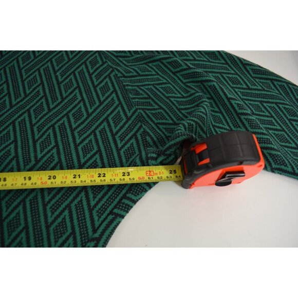 Flying Circus Long Sleeve Crew Neck Sweater Vtg Green Black Weave Unisex Batwing - Picture 5 of 6